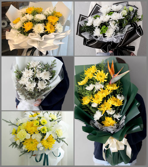 四川成都彭州市葛仙山镇山泉村白事花束代送